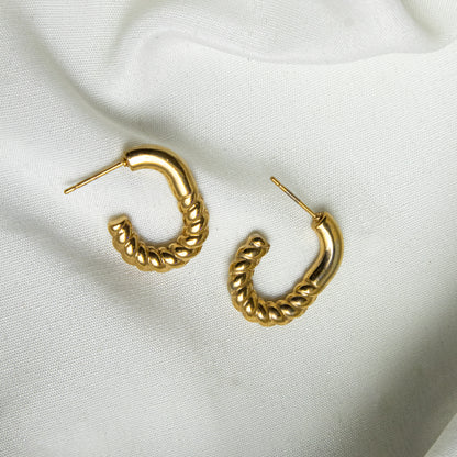 Gold-Plated Half 0 Earrings