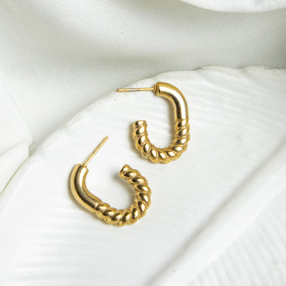 Gold-Plated Half 0 Earrings