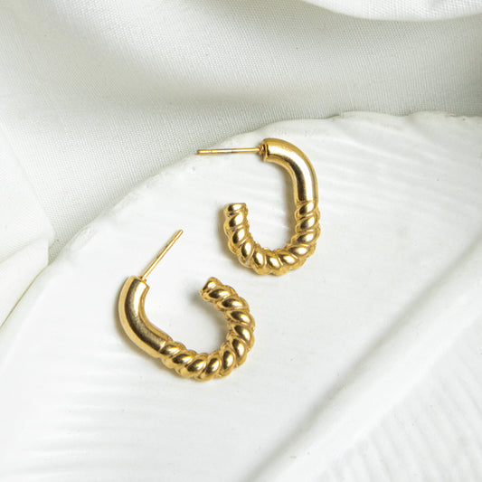 Gold-Plated Half 0 Earrings
