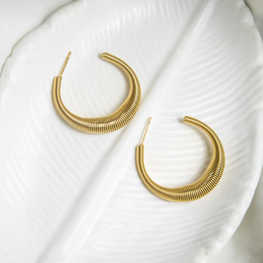 Gold-Plated Spring Hoop Earing